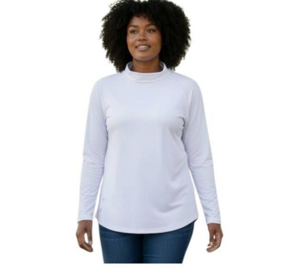 Athlio Long-Sleeve Turtleneck Top - White Sz.2X EUC.